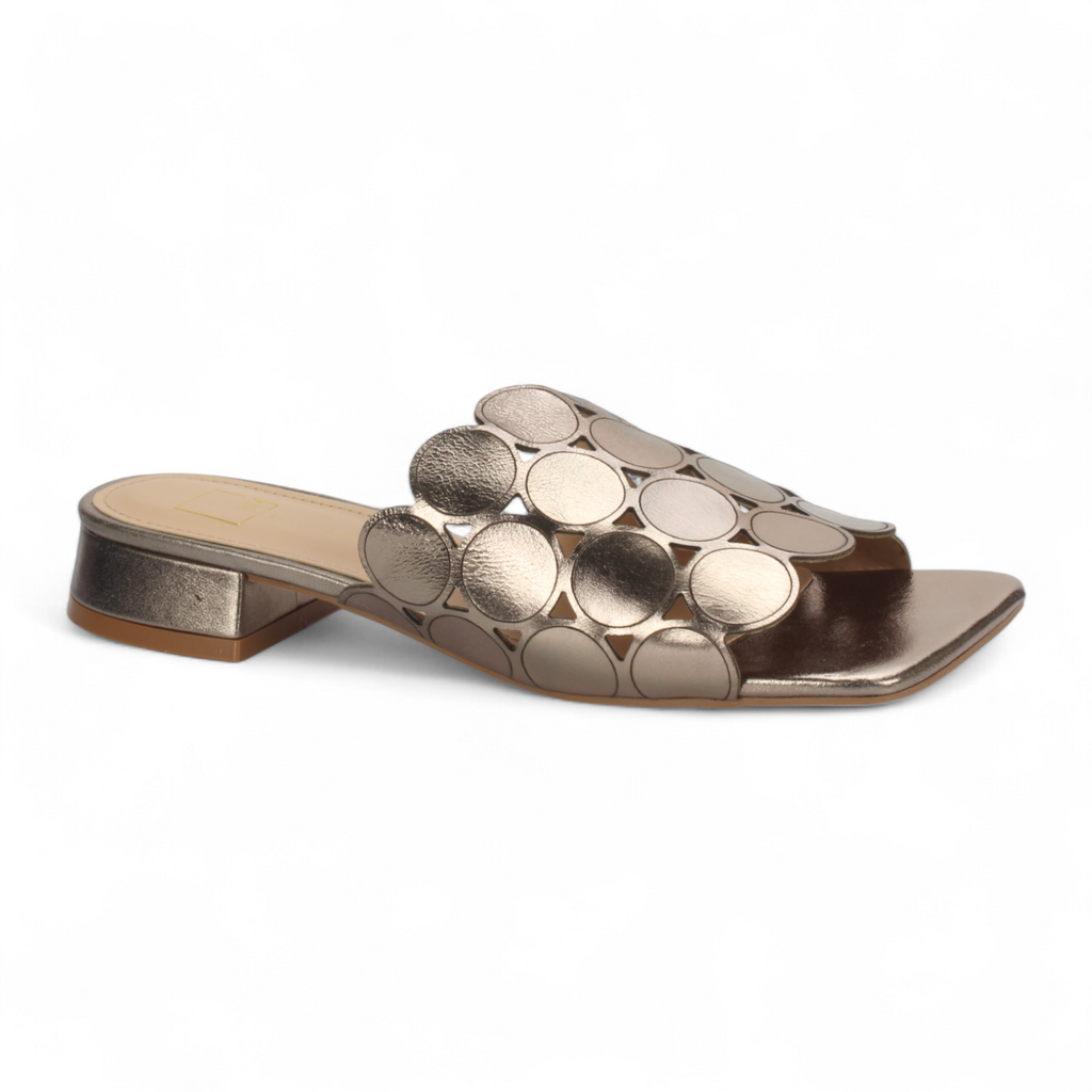 Bruno Menegatti Hazel Leather Slide Sandal - Pewter