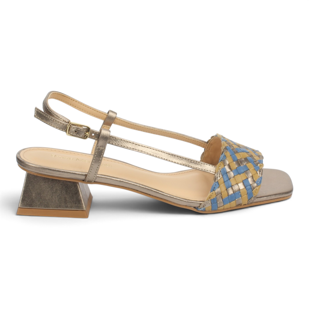 Bruno Menegatti Kimberly Leather Sling back Sandal - Pewter