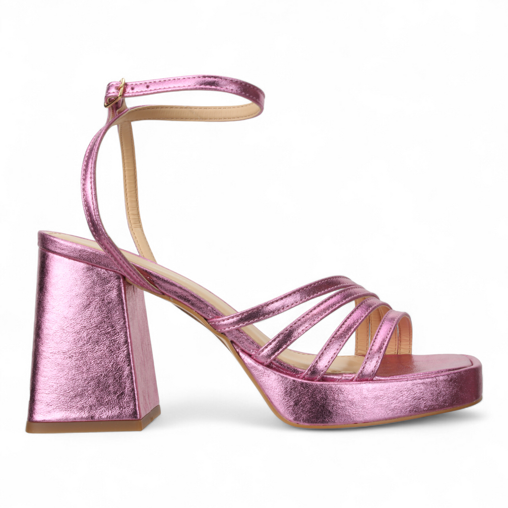 Bruno Menegatti Leather Dress Platform - Metal Lilac