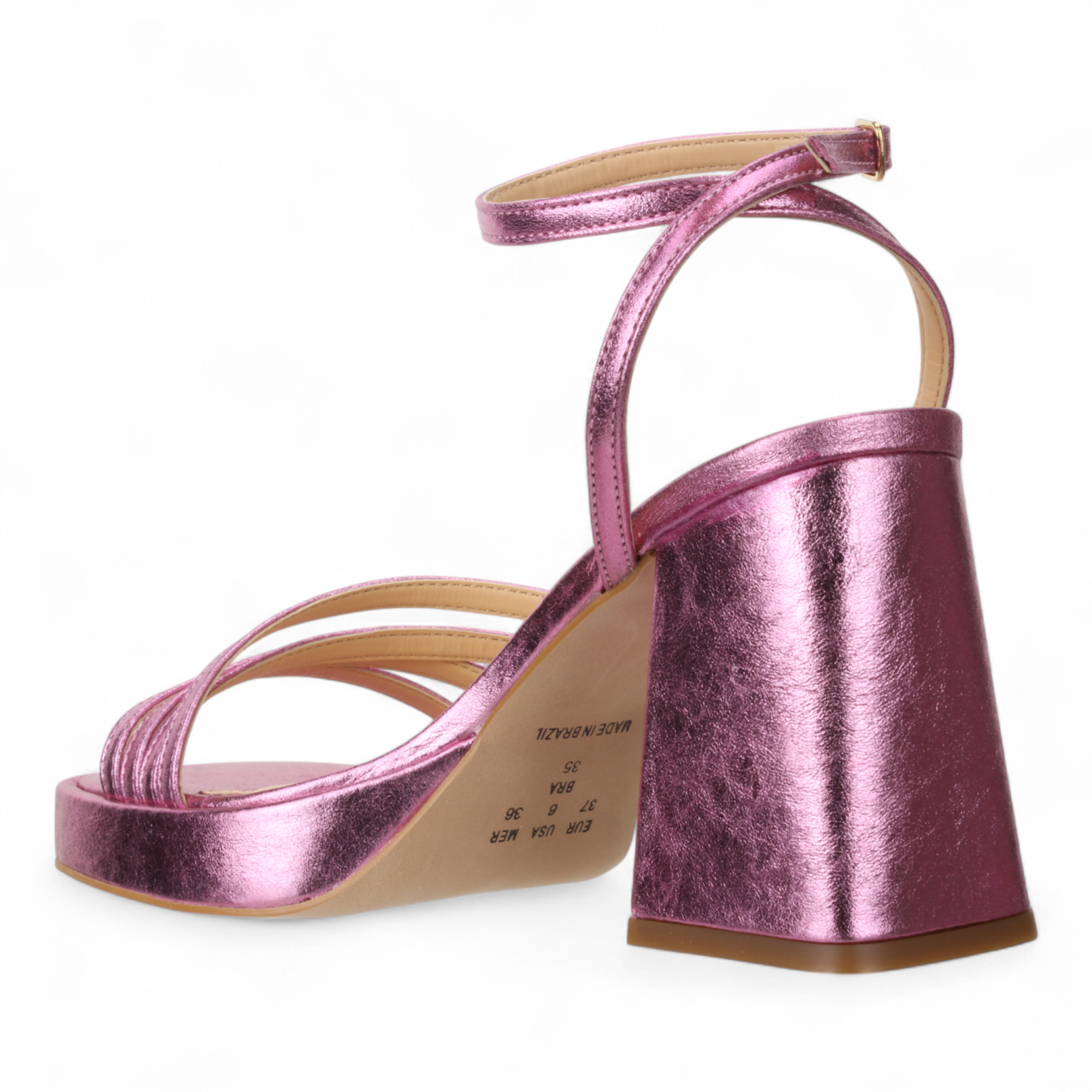 Bruno Menegatti Leather Dress Platform - Metal Lilac