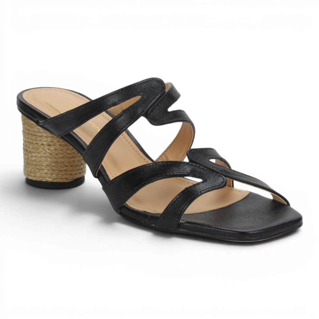 Bruno Menegatti Leather Slide Mules Sandals - Black