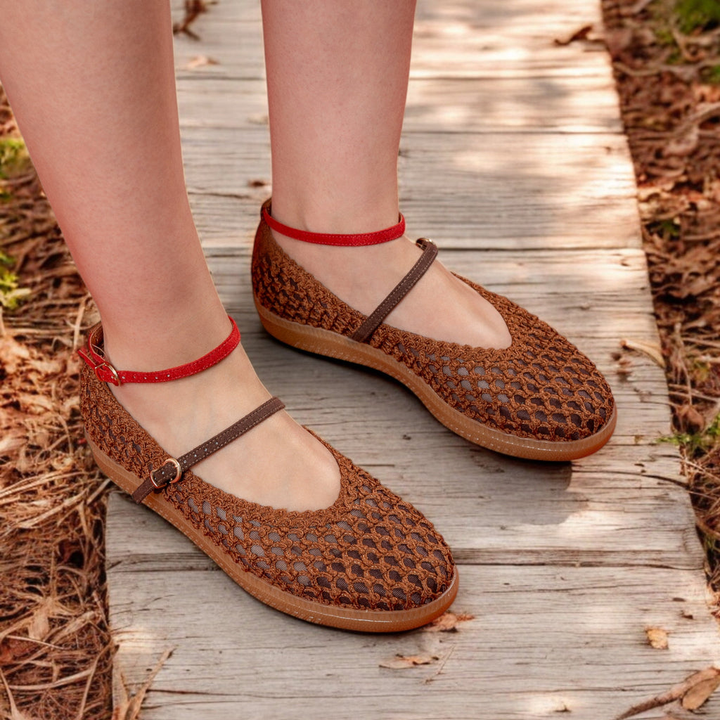 Love Rio Natty Crochet Mary Jane - Coffee