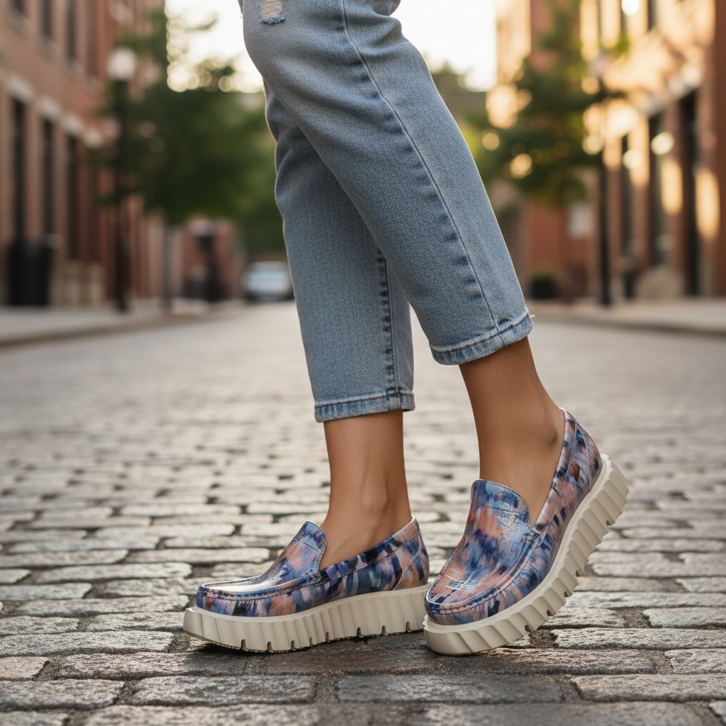 Bruno Menegatti Piemonte Mosaic Leather Loafer - Croco Blue