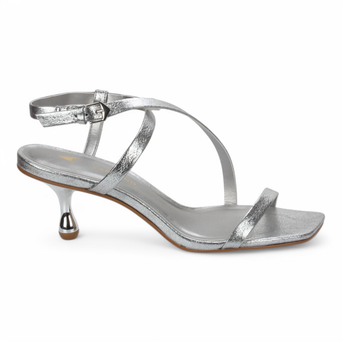 Carrano Crack Leather Dress Sandal - Silver