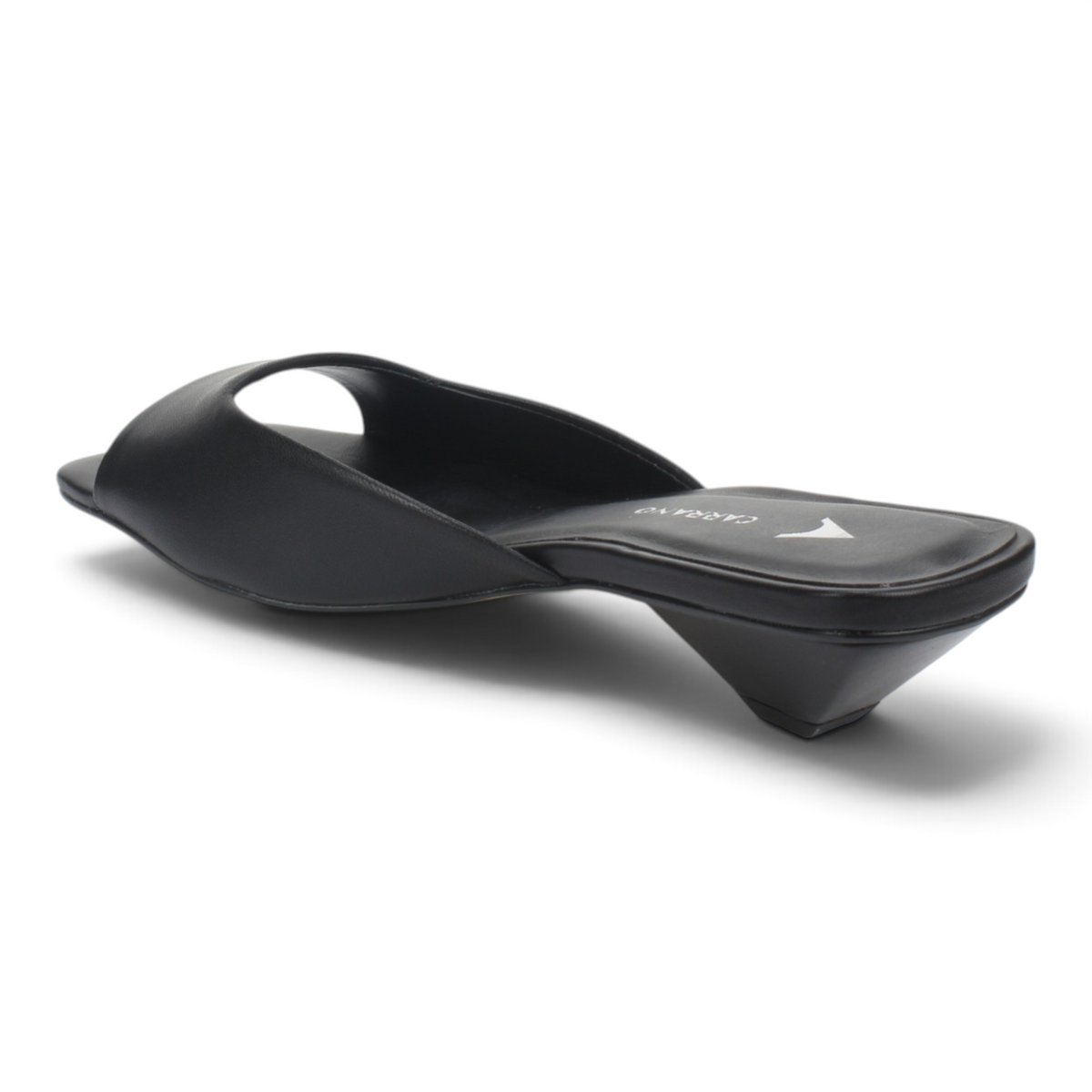 Carrano Ella Low Heel Leather Sandal - Black