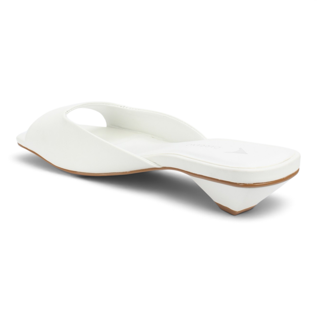 Carrano Ella Low Heel Leather Sandal - White