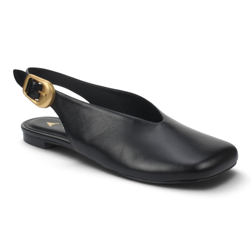 Carrano Dolce Leather Slingback Flat - Black