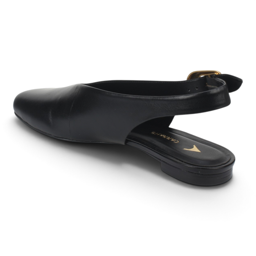 Carrano Dolce Leather Slingback Flat - Black