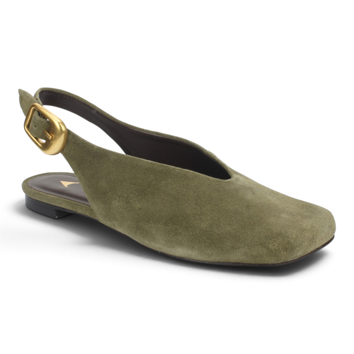 Carrano Dolce Leather Suede Slingback Flat - Herb