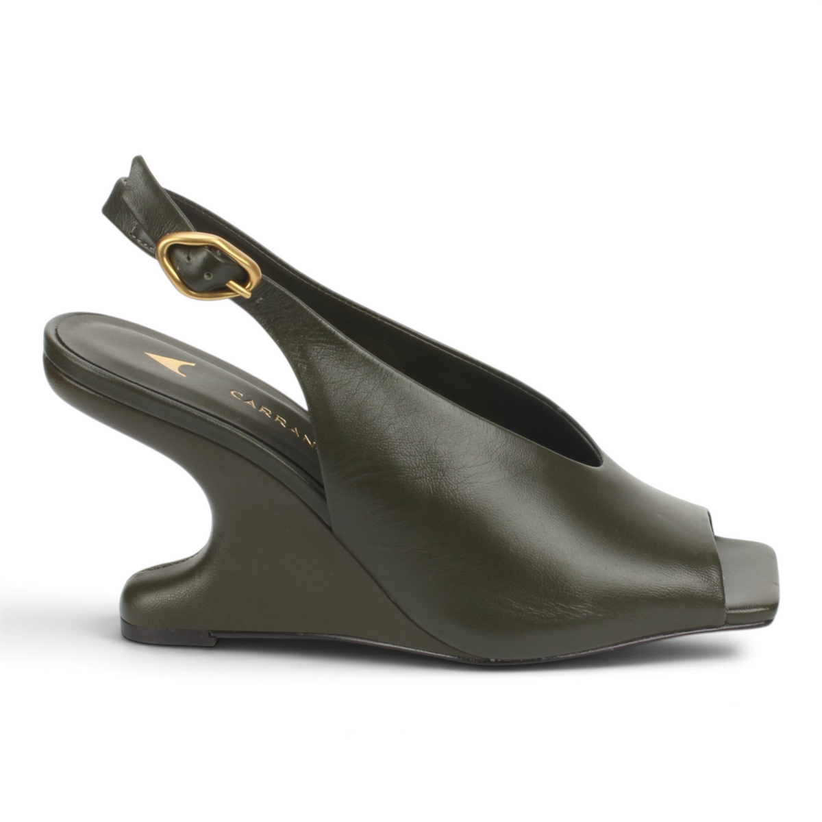 Carrano Luxe Leather Wedge Heel Sandal - Herb