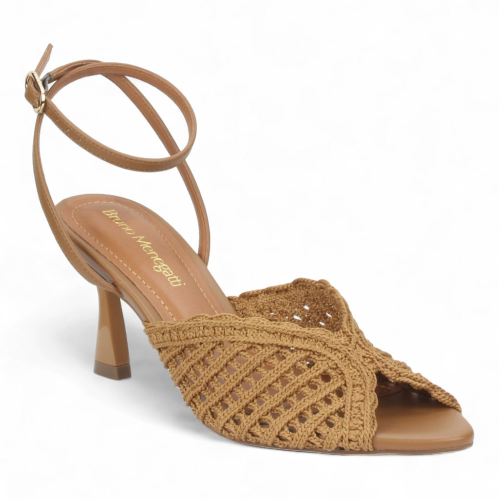 Bruno Menegatti Ankle Strap Crochet Sandal - Mousse
