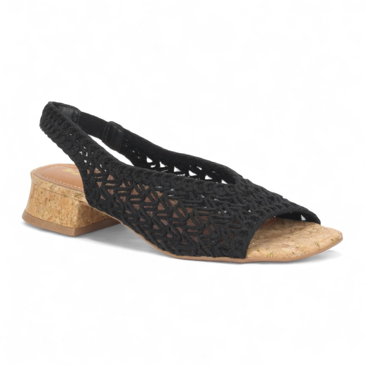 Bruno Menegatti Audra Crochet Woven Slingback - Black