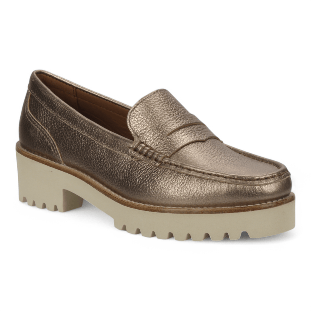 Bruno Menegatti Carrera Leather Loafer Metallic - Champagne