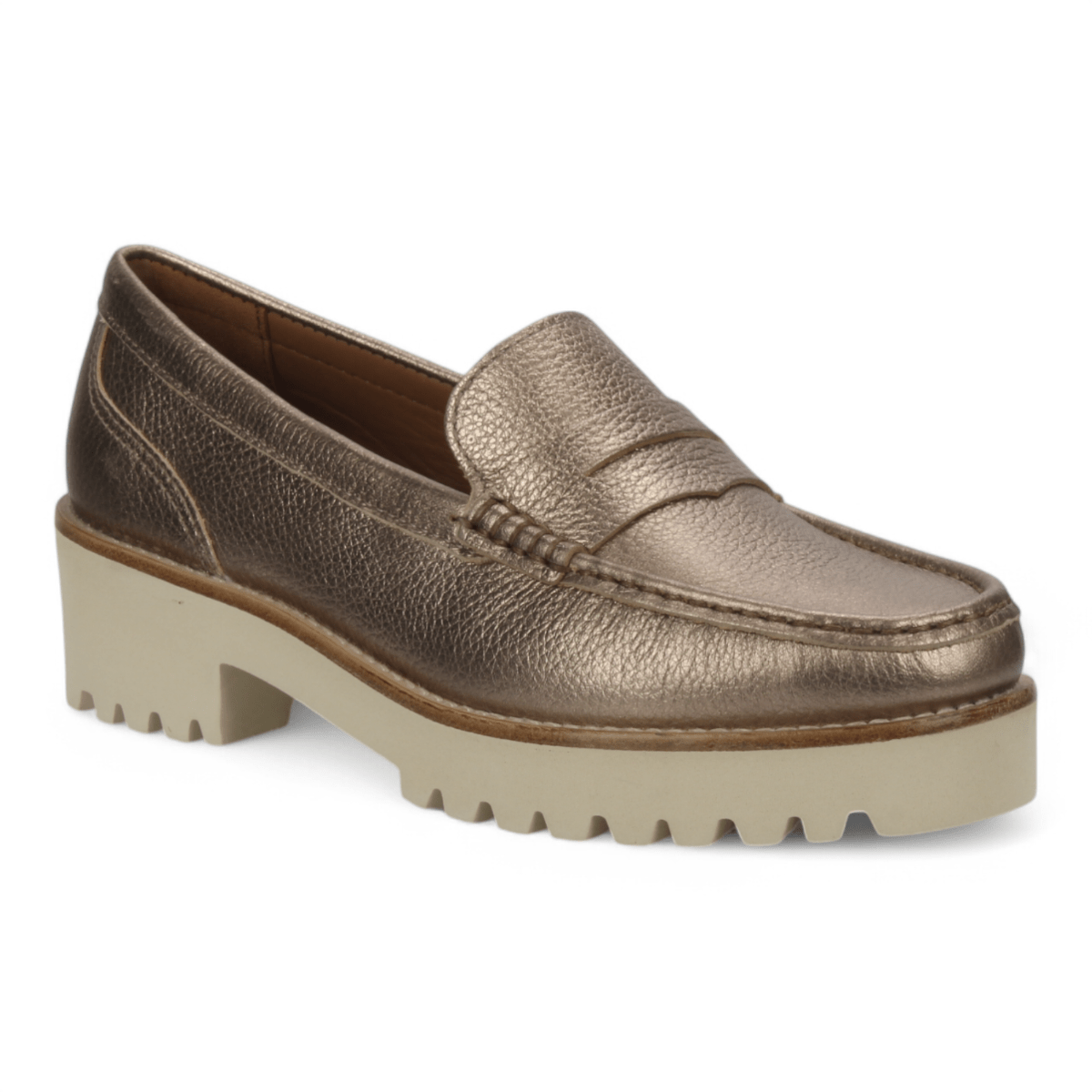Bruno Menegatti Carrera Leather Loafer Metallic - Champagne