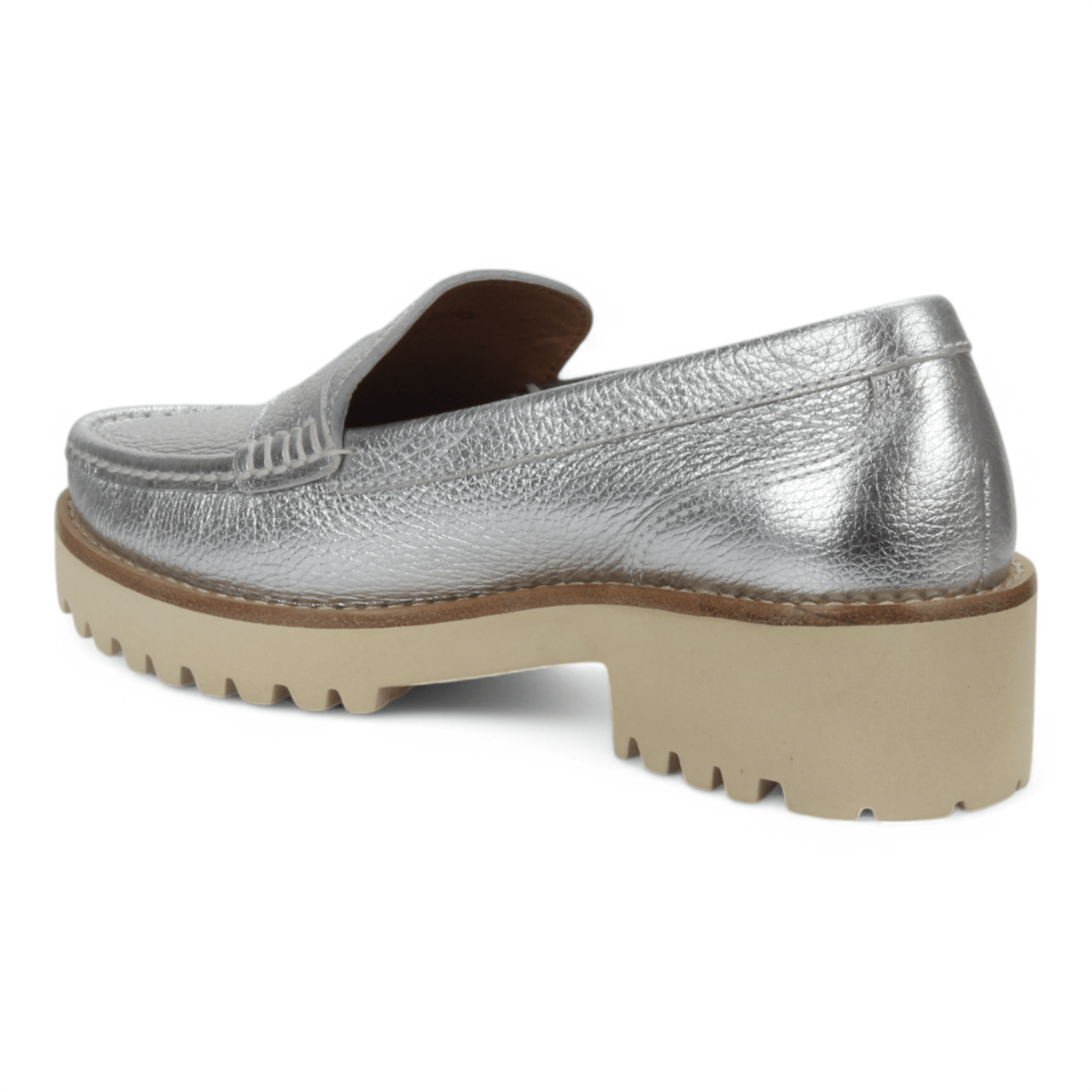Bruno Menegatti Carrera Leather Loafer Metallic - Silver