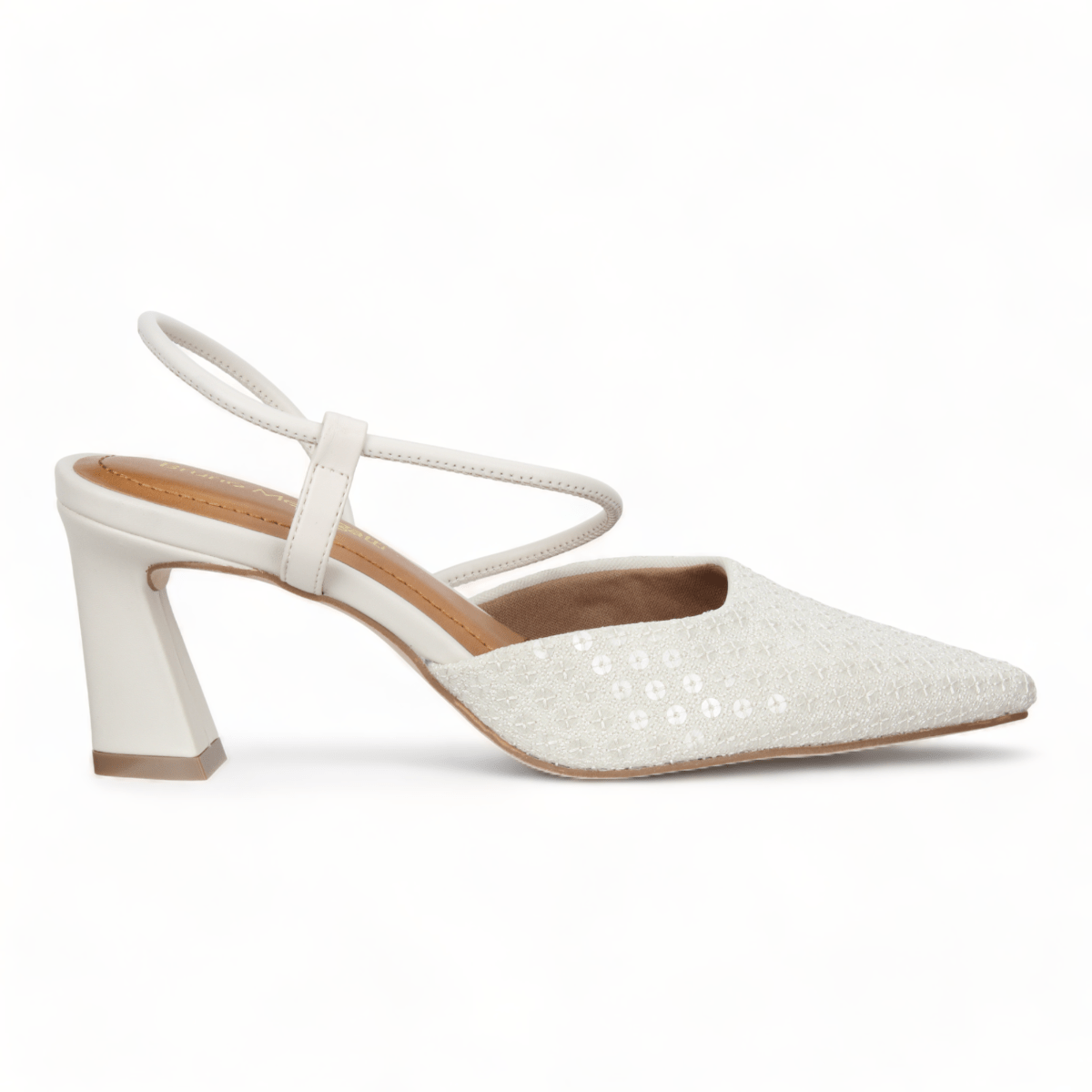 Bruno Menegatti Chantel Embellished Sling back - Off White