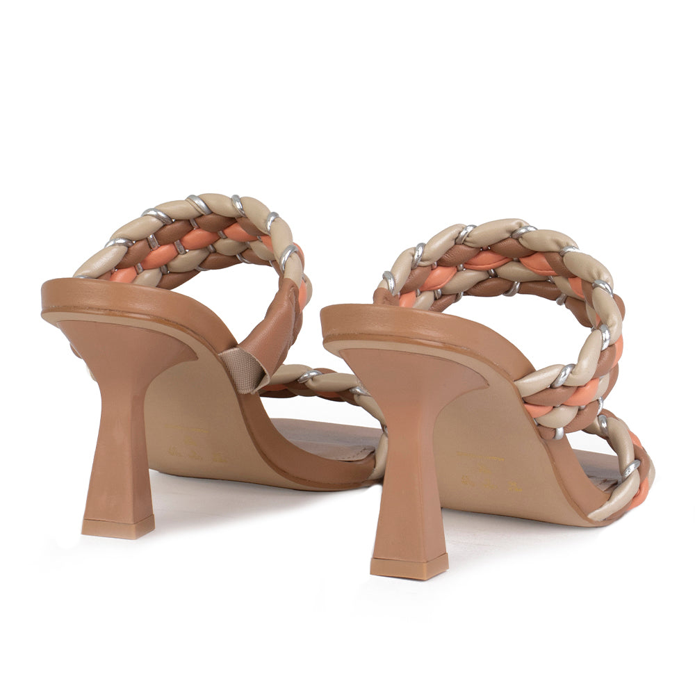 Bruno Menegatti Dolce Leather Mule Sandal - Natural Vanilla Melon