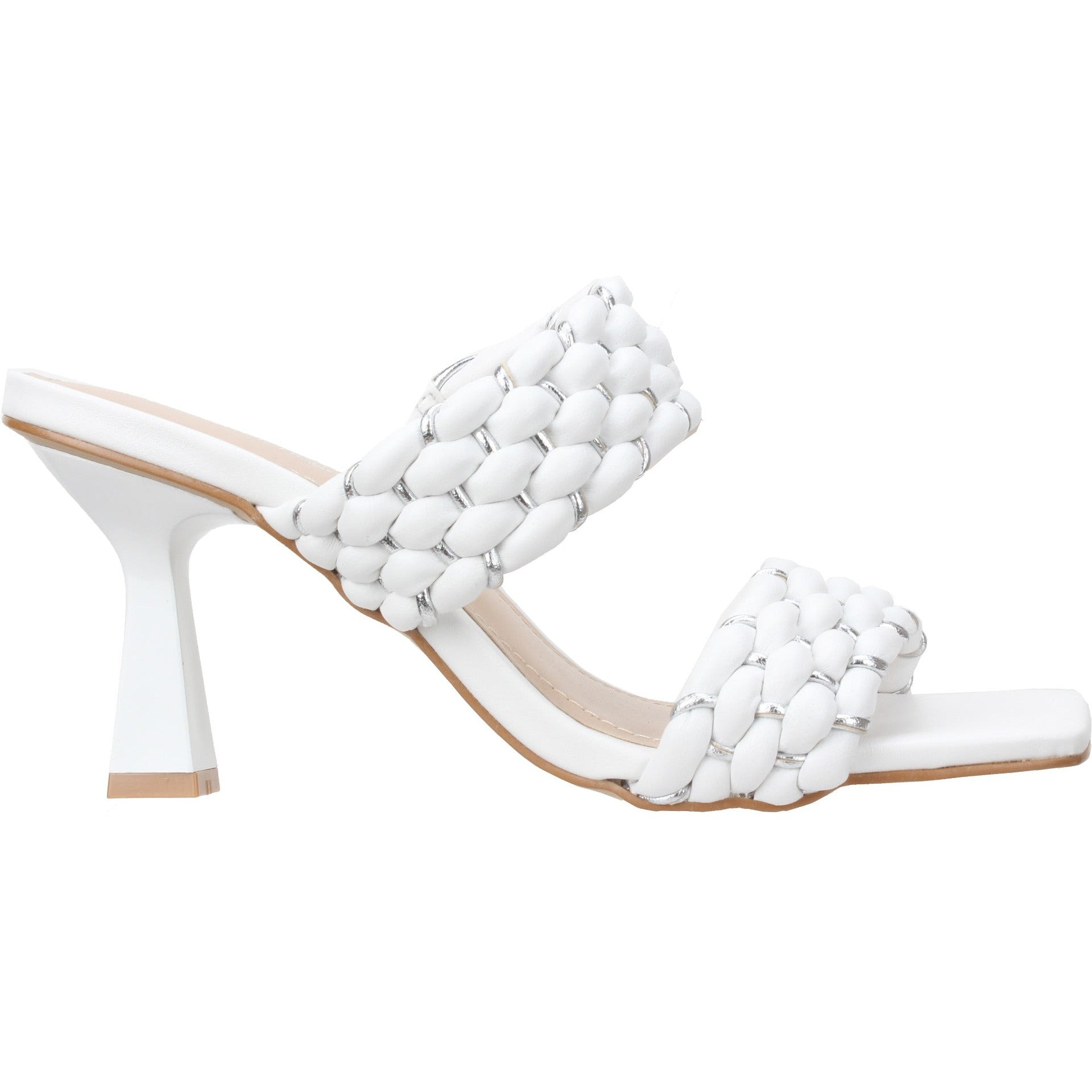Bruno Menegatti Dolce Leather Mule Sandal - White Silver