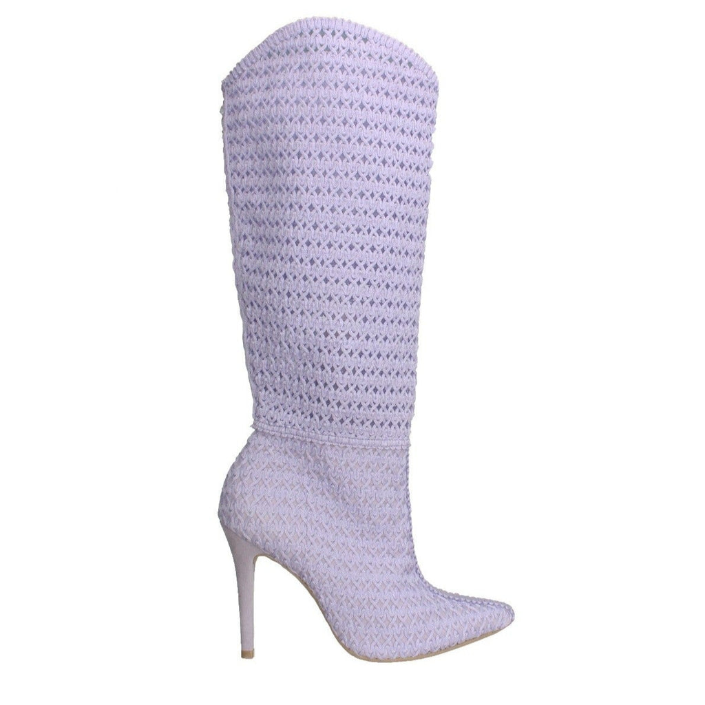 Bruno Menegatti Emily Tall Crochet Boot-Lavander