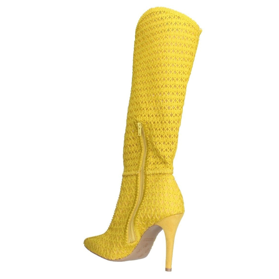 Bruno Menegatti Emily Tall Crochet Boot-Yellow