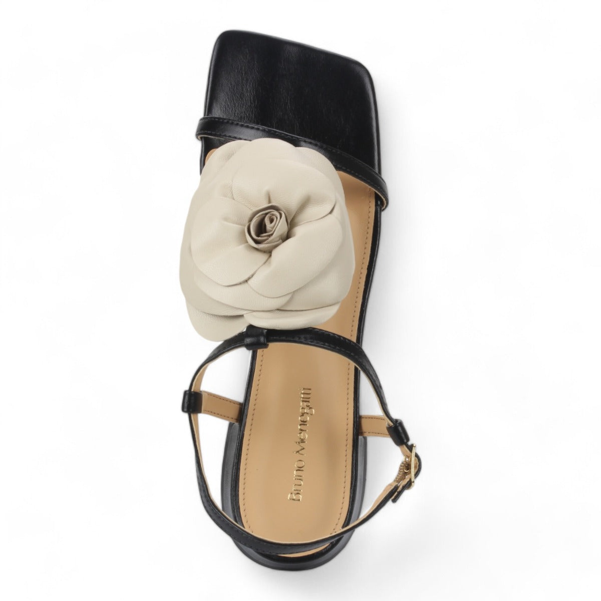 Bruno Menegatti Flower Sandal - Black Off White