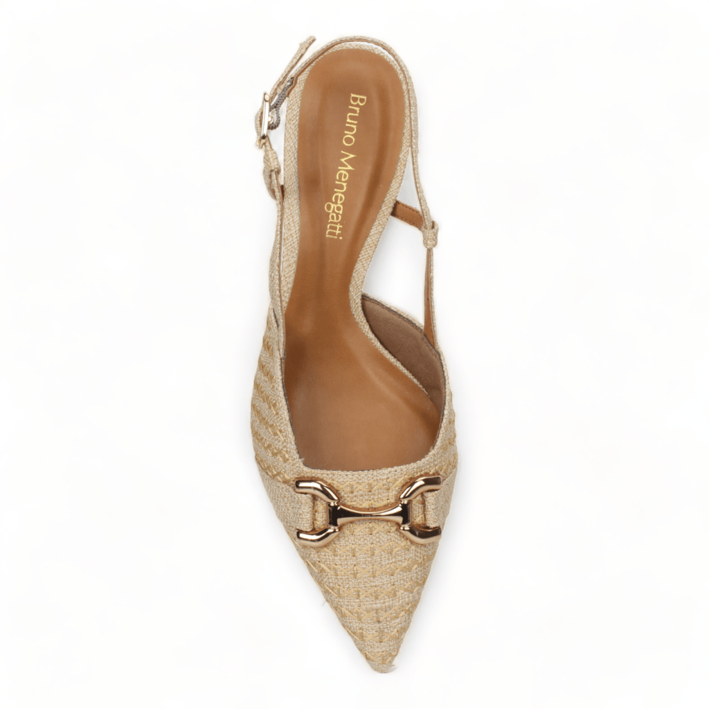 Bruno Menegatti Jadore Slingback Pump - Beige Canvas