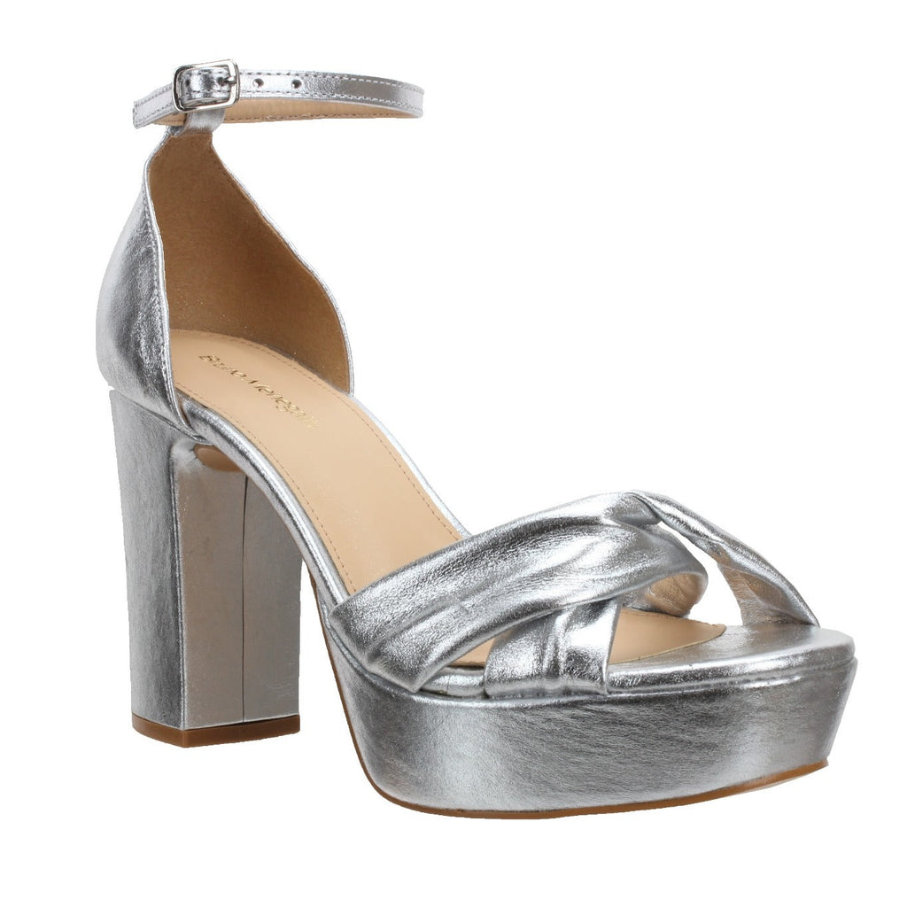 Bruno Menegatti Julie Dress Leather Sandal- Silver