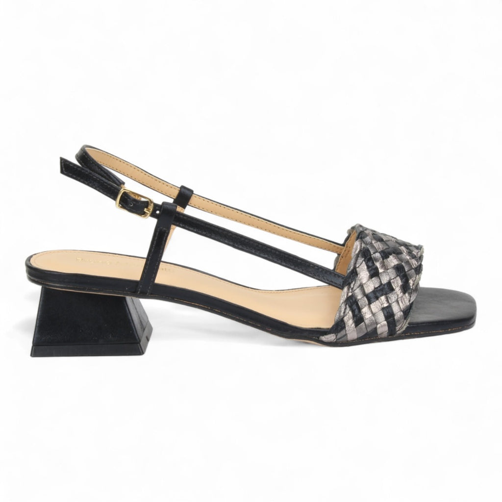 Bruno Menegatti Kimberly Leather Slingback Sandals - Black Carbon