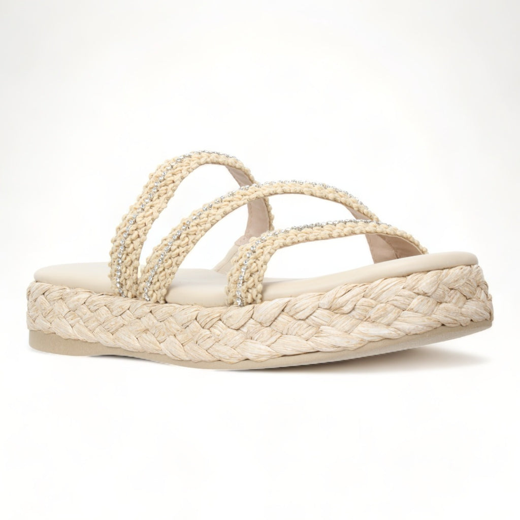 Bruno Menegatti Lauryn Embellished Flatform - Natural Vanilla