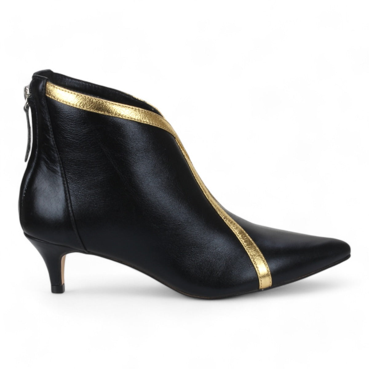 Bruno Menegatti Leather Dress Bootie - Black Gold