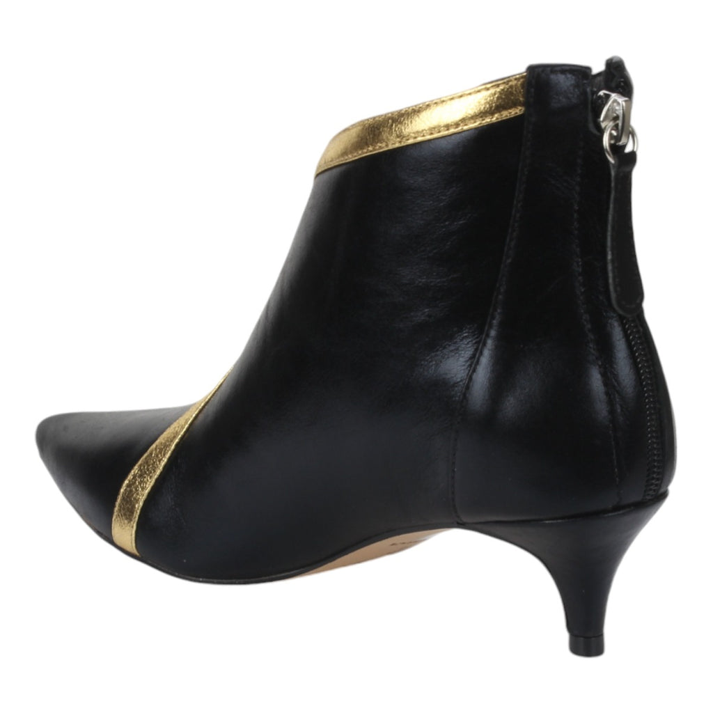 Bruno Menegatti Leather Dress Bootie - Black Gold