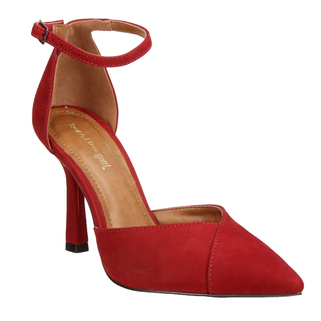Bruno Menegatti Leather Dress Sandal w/Ankle Strap - Red