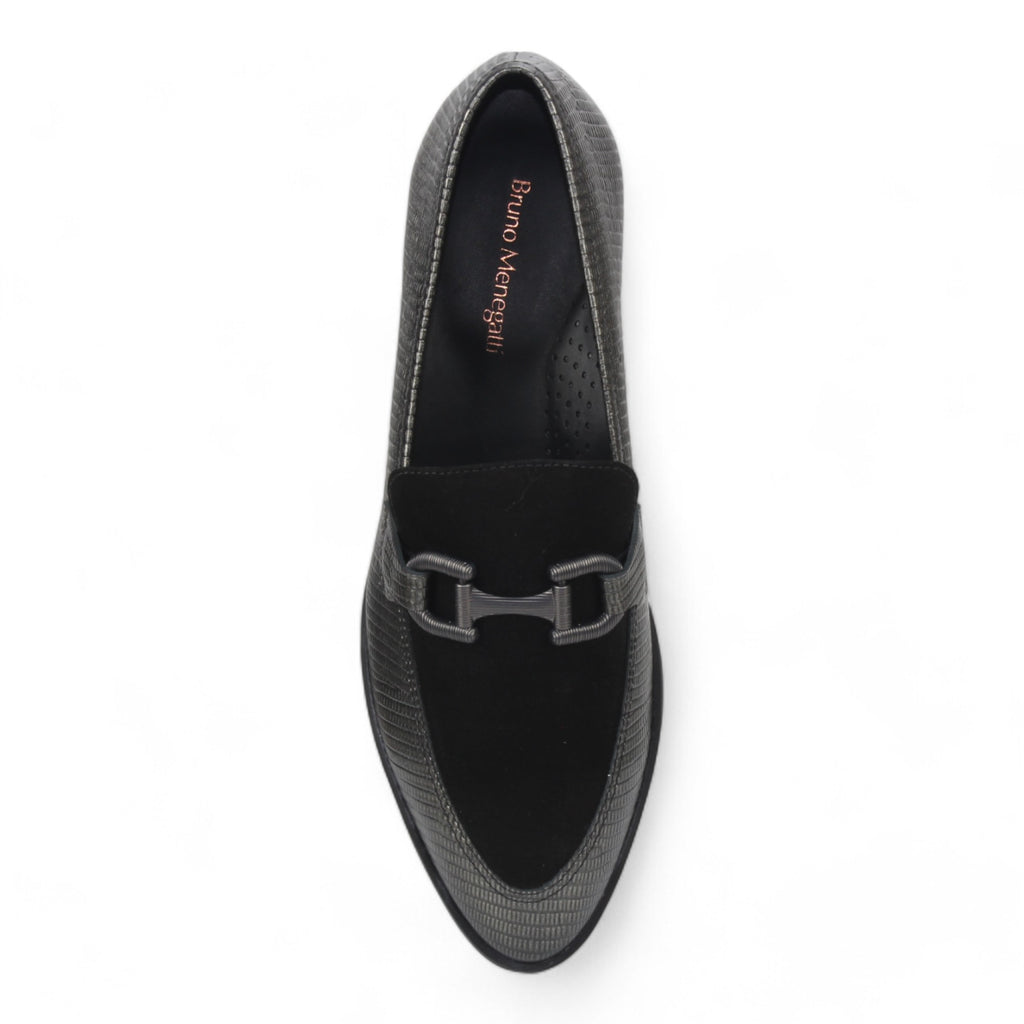 Bruno Menegatti Leather Loafer Military - Black