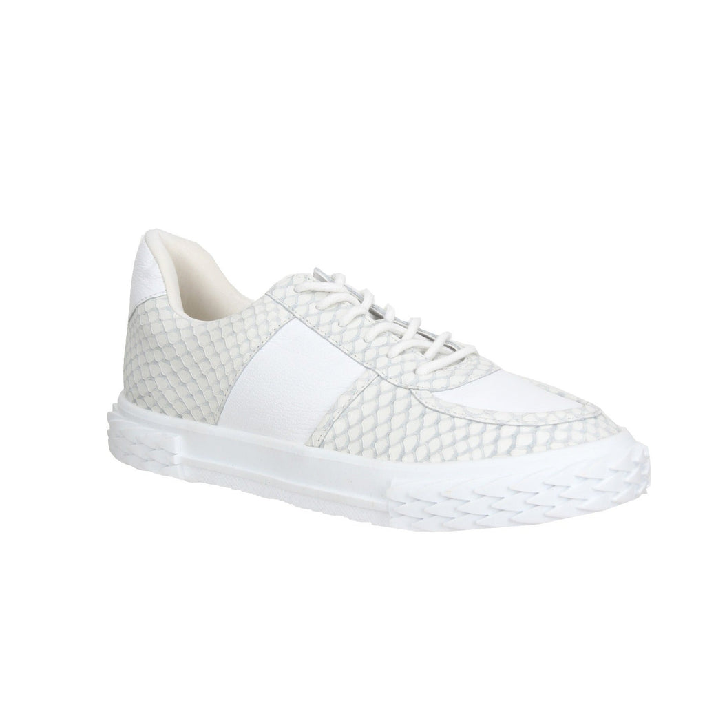 Bruno Menegatti Novah Snake Embossed Sneakers - White