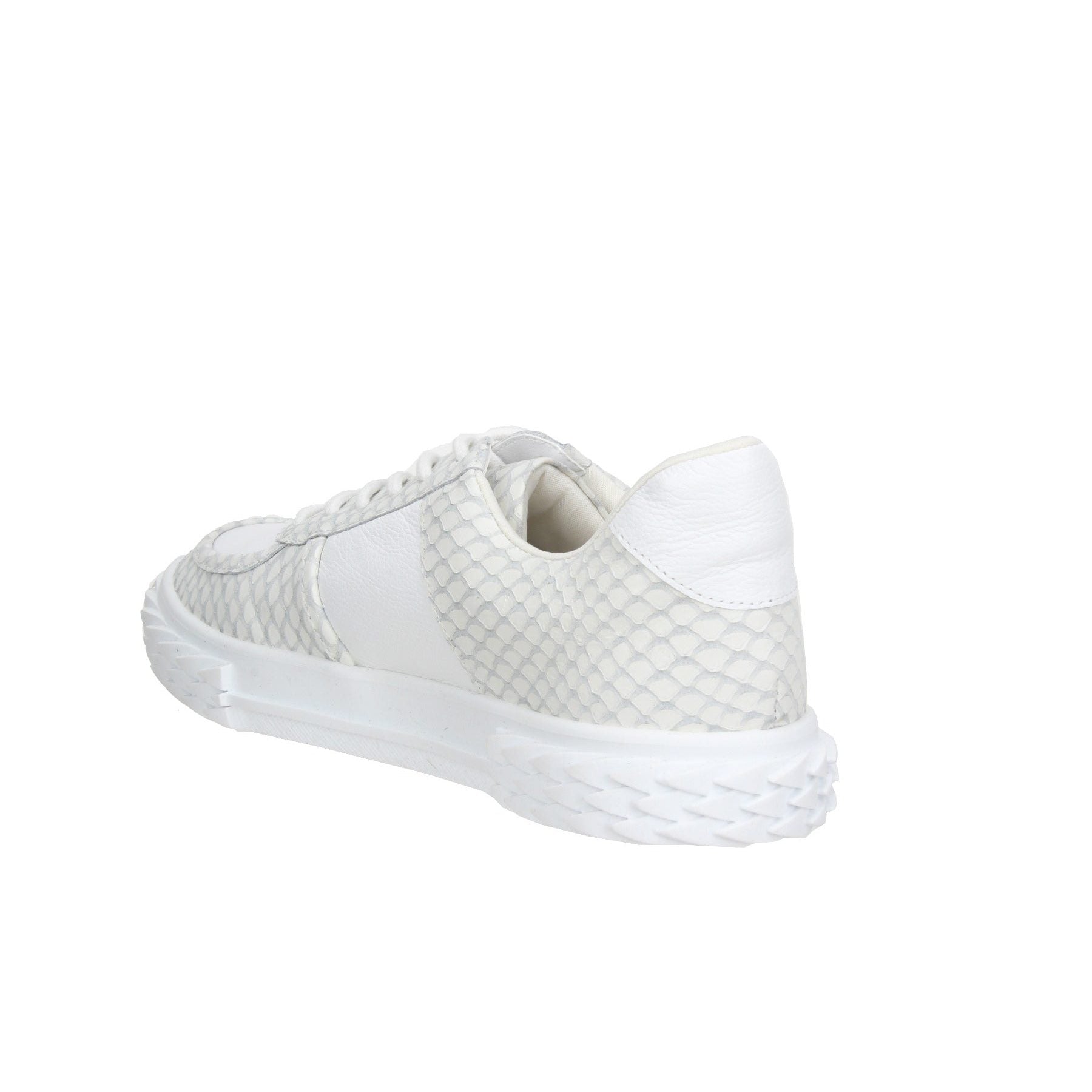 Bruno Menegatti Novah Snake Embossed Sneakers - White