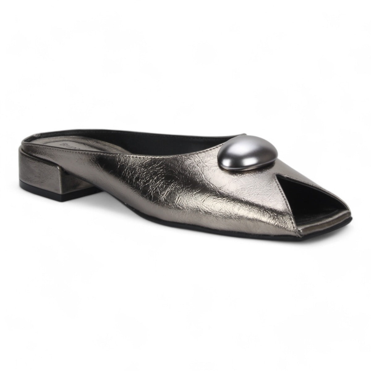 Bruno Menegatti Orly Peep toe Mule Patent Leather - Pewter