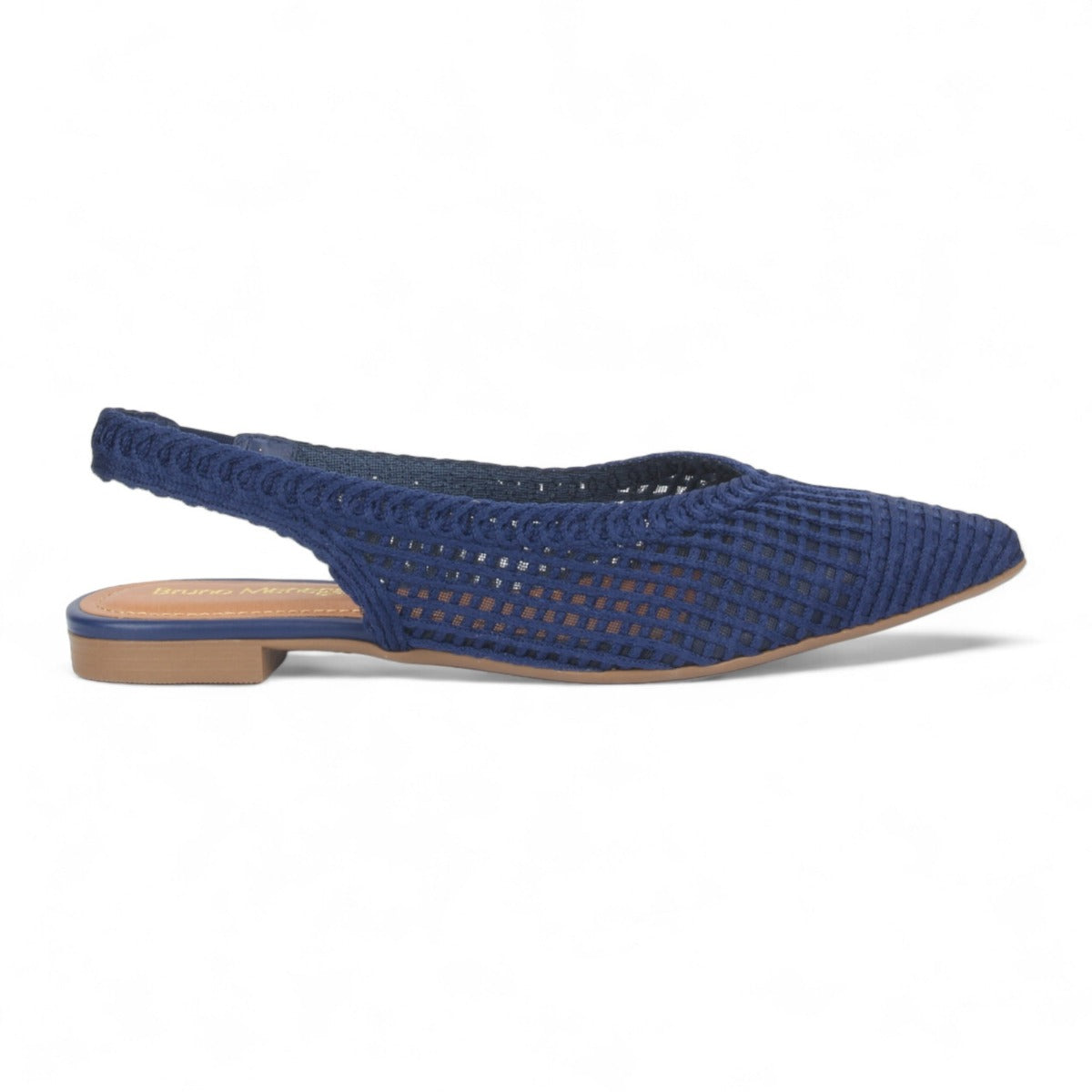 Bruno Menegatti Sandra Crochet Flat Slingbacks - Navy