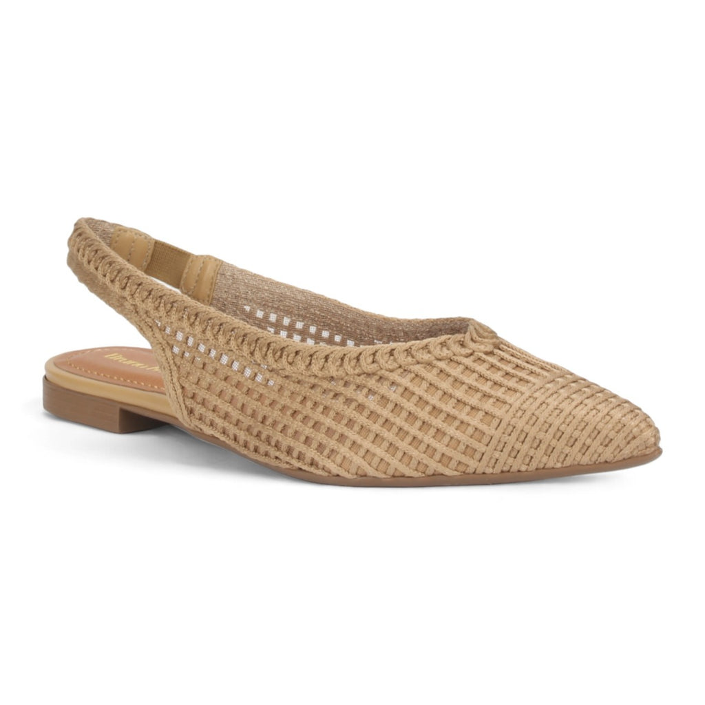 Bruno Menegatti Sandra Crochet Flat Slingbacks - Pecan