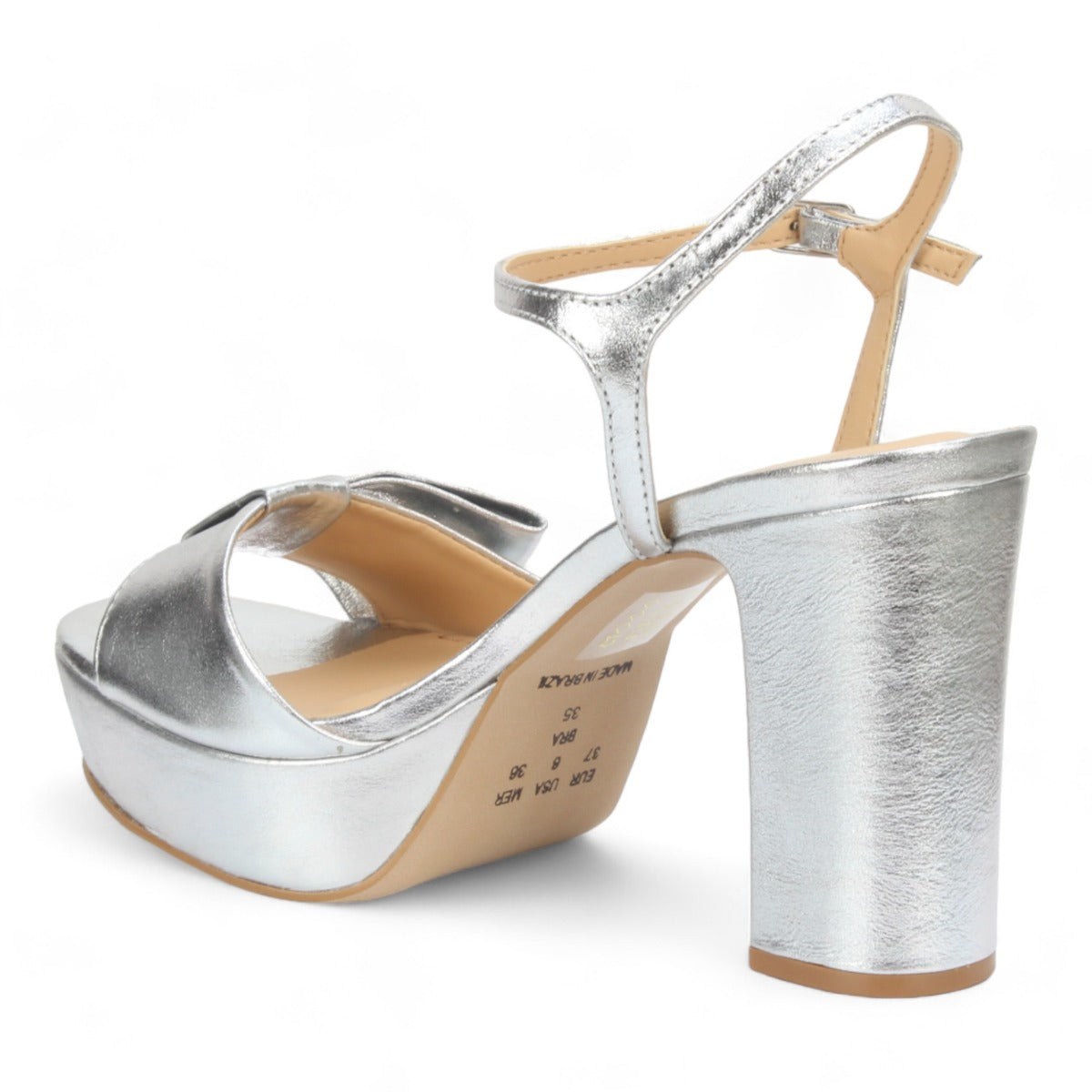 Bruno Menegatti Thelma Leather Dressy Platform - Silver