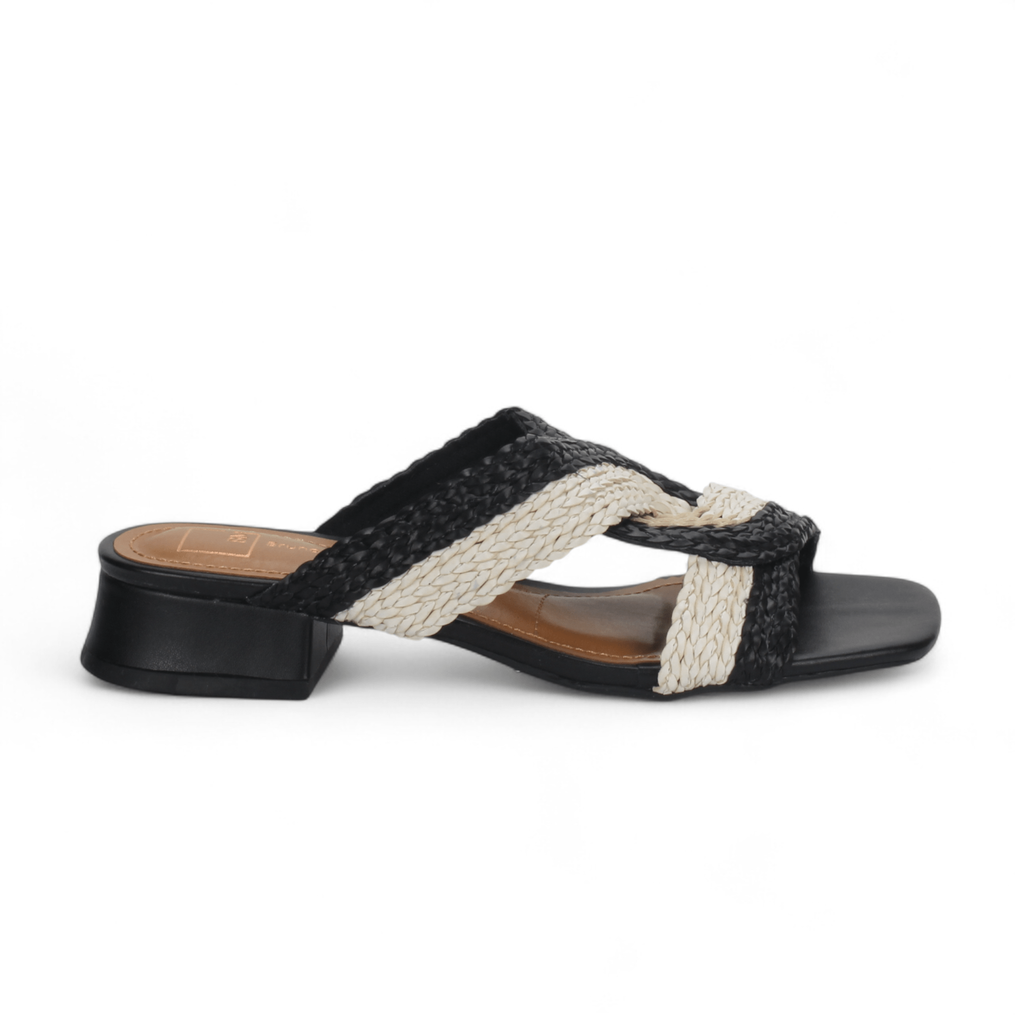 Bruno Menegatti Verina Sandals Straw/Cork - Black Off-White