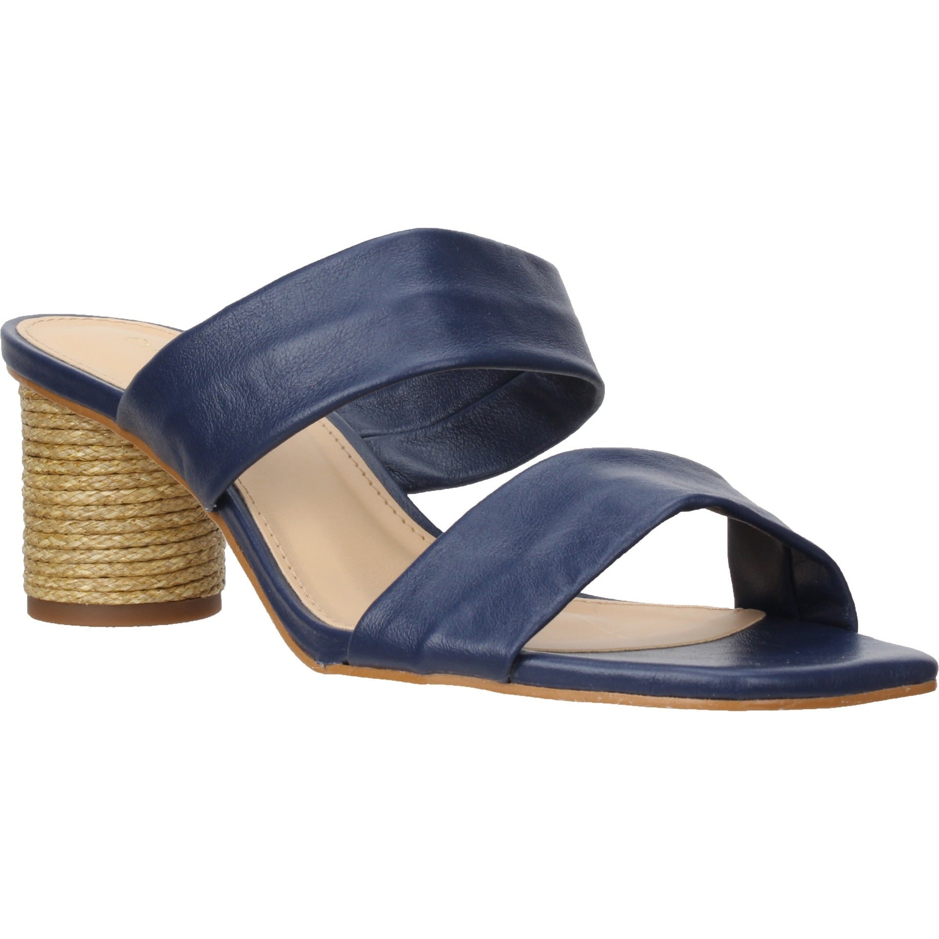 Bruno Menegatti Victoria Leather Slide Sandal - Navy
