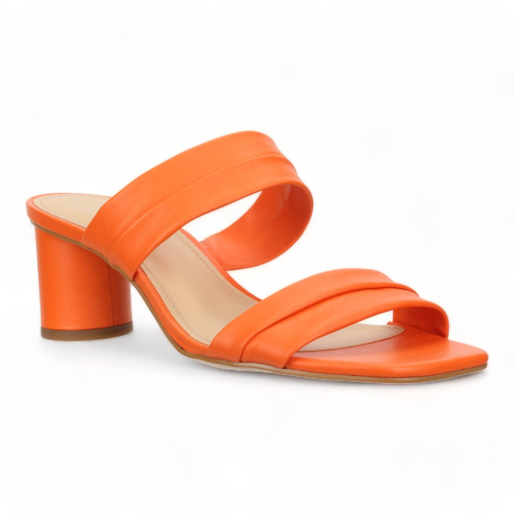 Bruno Menegatti Victoria Leather Slide Sandal - Orange Leather Heel