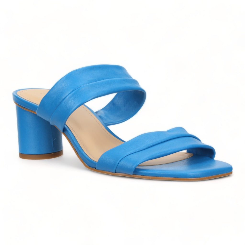 Bruno Menegatti Victoria Leather Slide Sandal - Turquoise Leather Heel