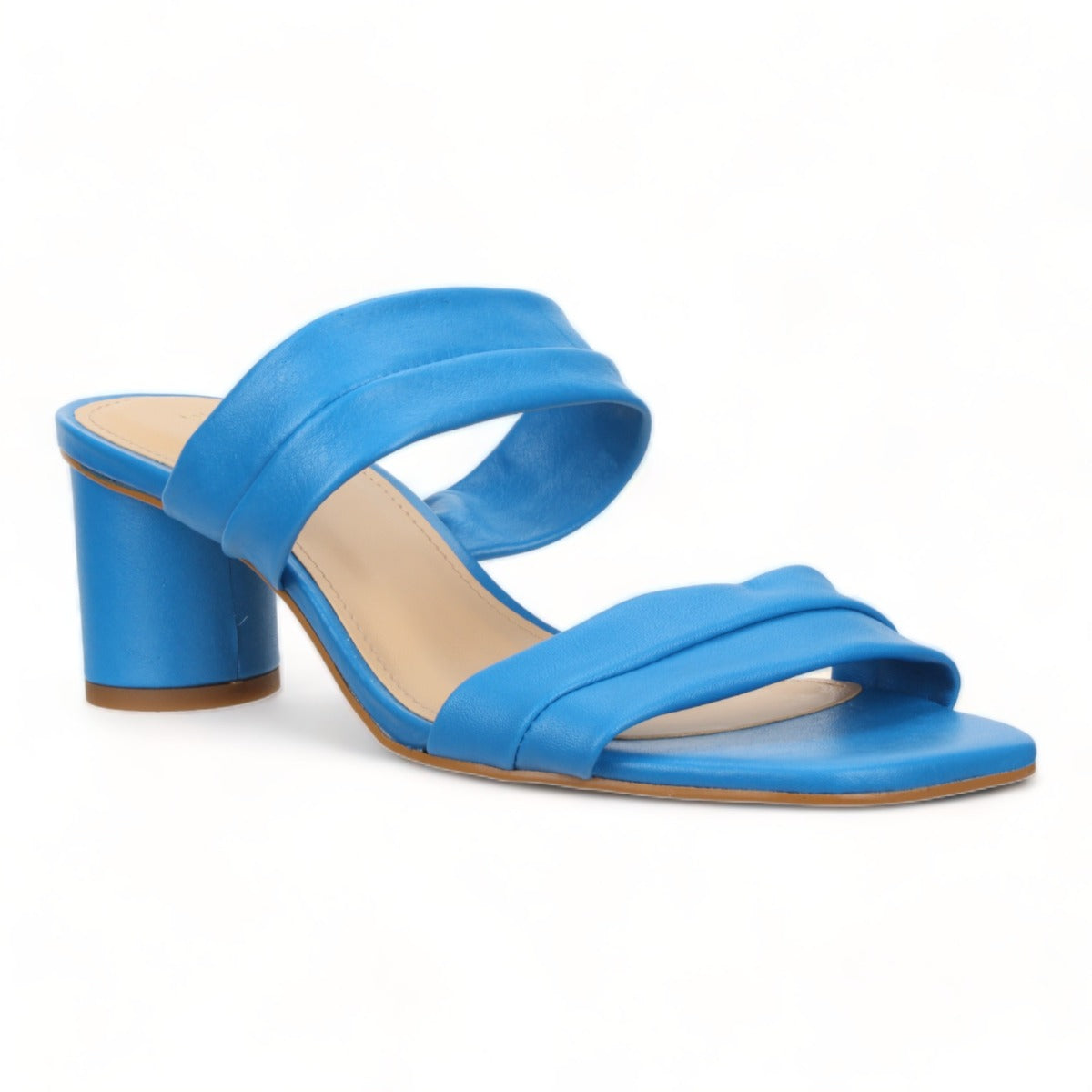Bruno Menegatti Victoria Leather Slide Sandal - Turquoise Leather Heel