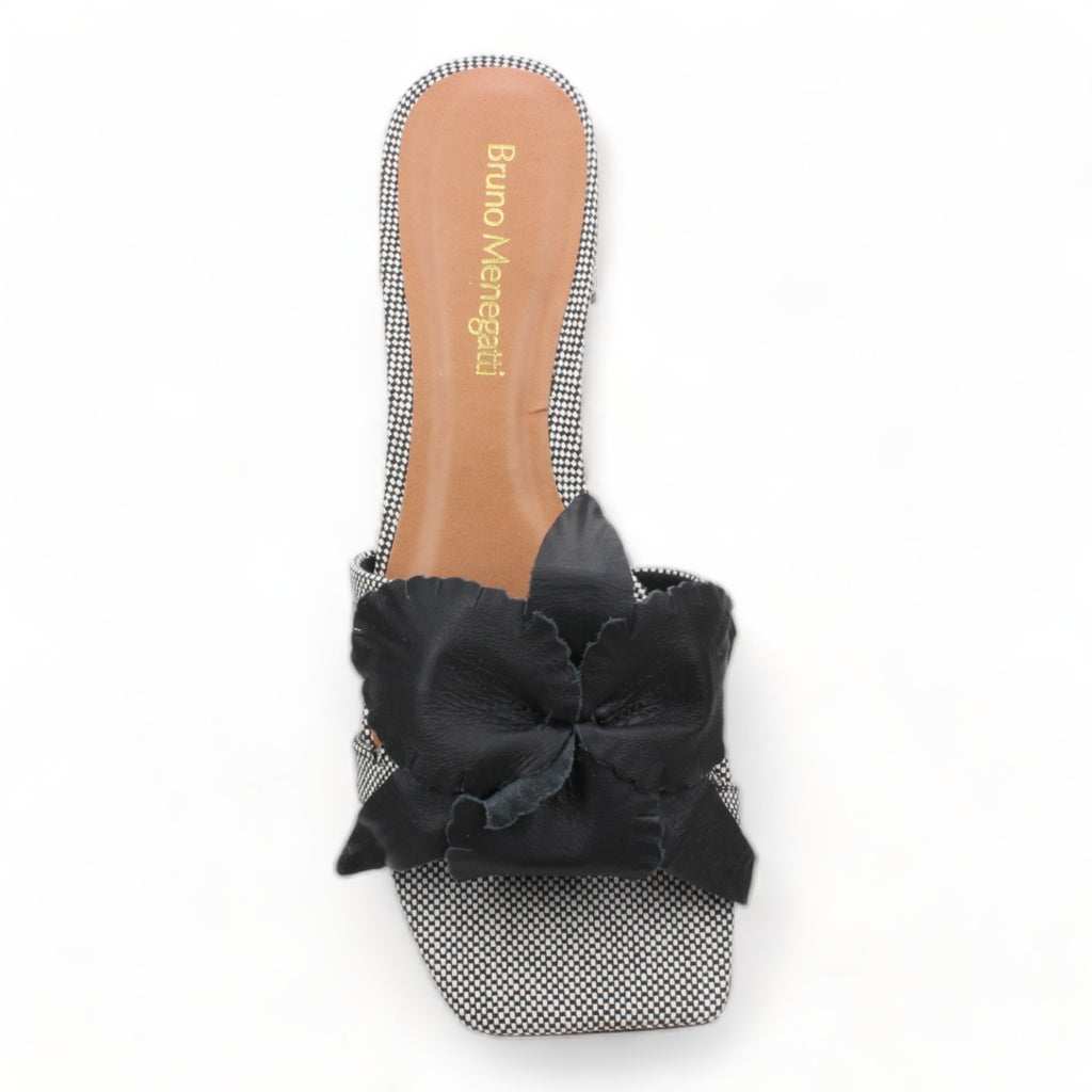 Bruno Menegattu Slide Sandal Flower - Black