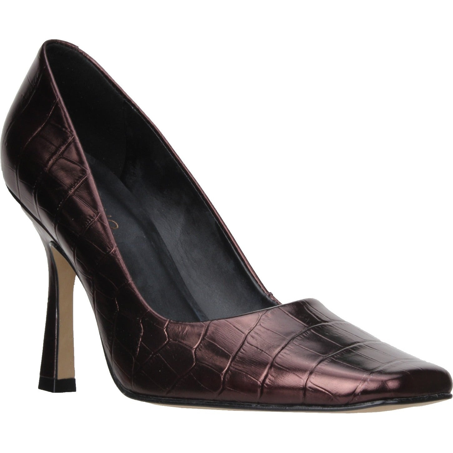Carrano Adison Leather Croco Pump - Brown