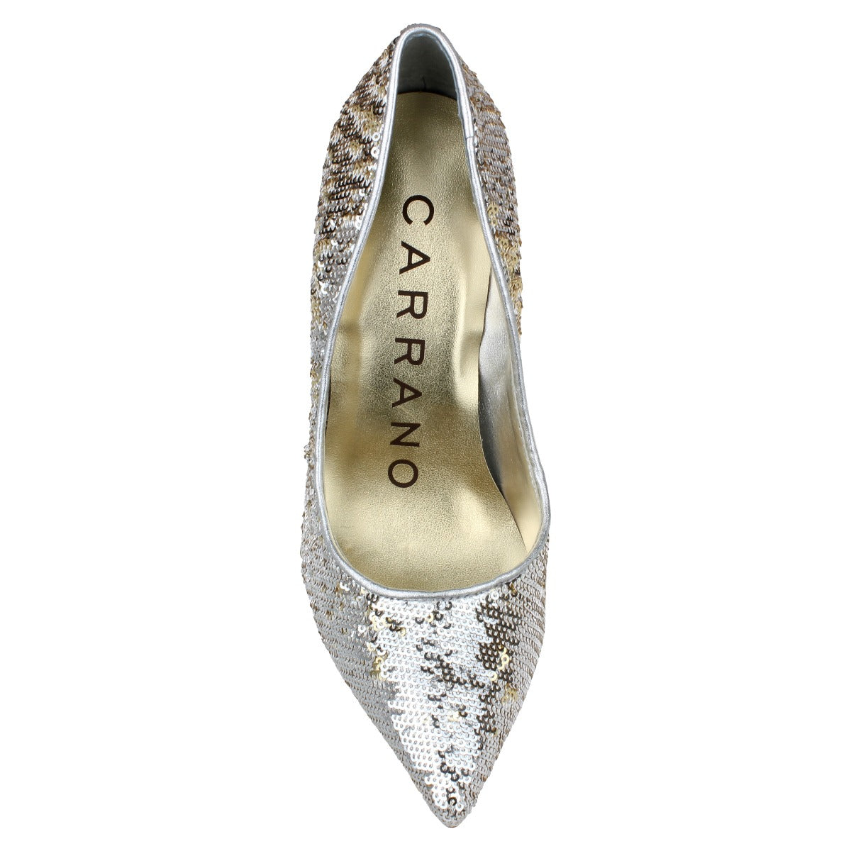 Carrano Cherri Leather Pump Sequins - Silver