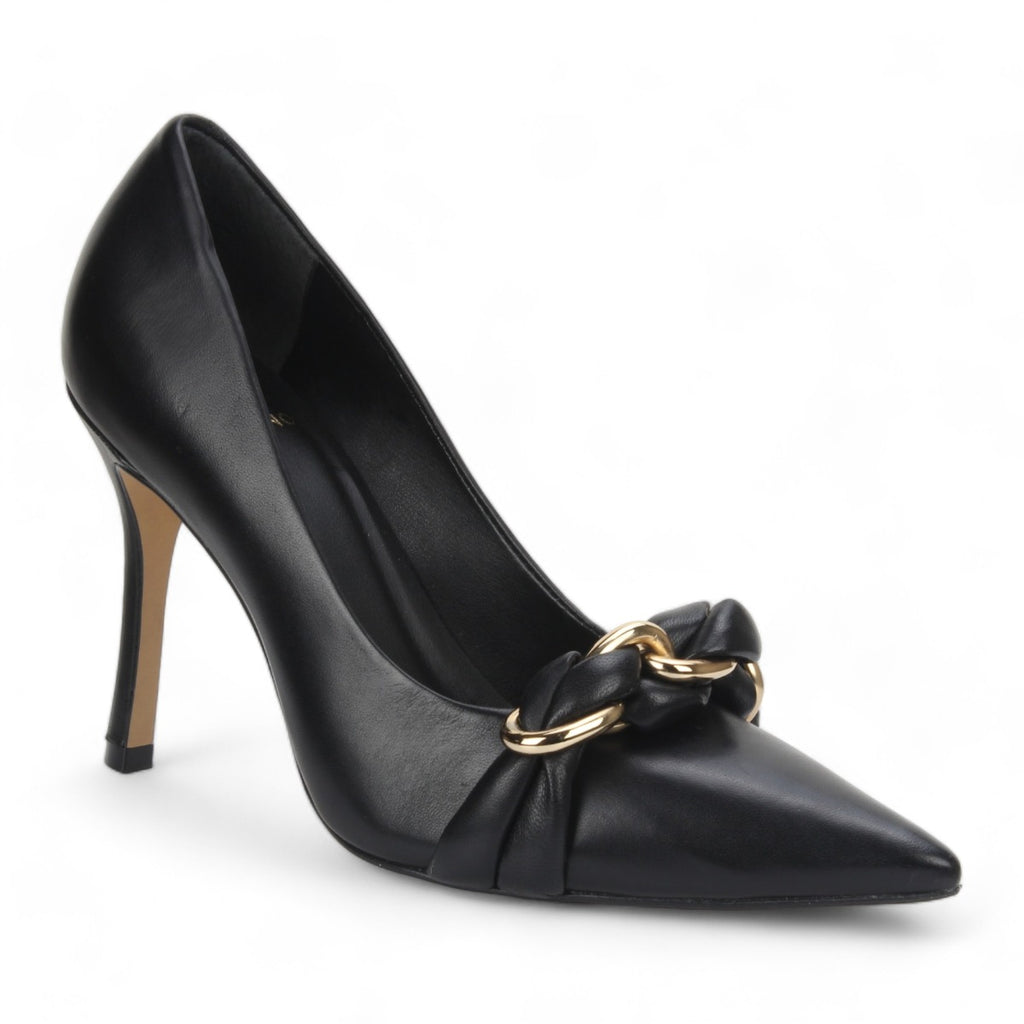 Carrano Embellished Dress Leather Pump - Black