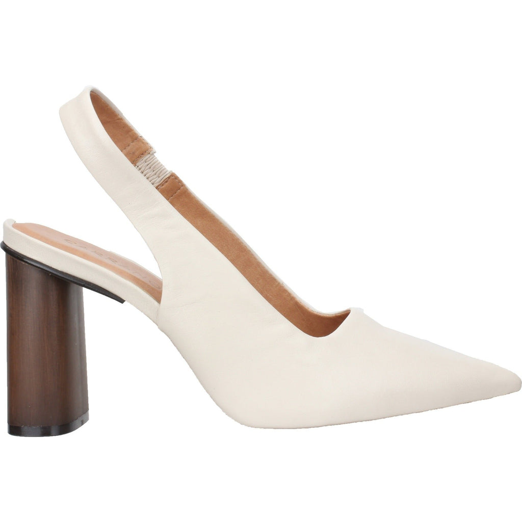 Carrano Genesis Leather Slingback Pump Wooden Heel-Mascarpone