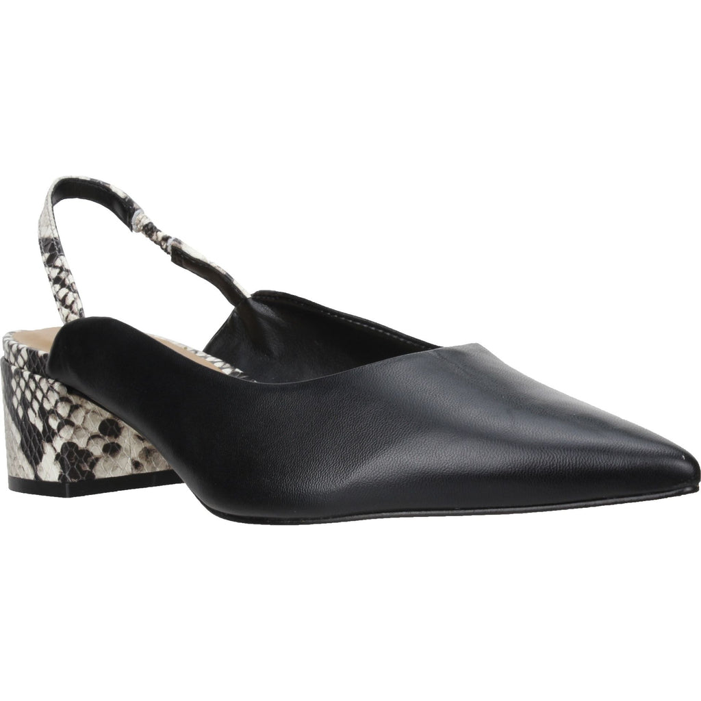 Carrano Heidi Leather Slingback Pump - Black/Python Heel